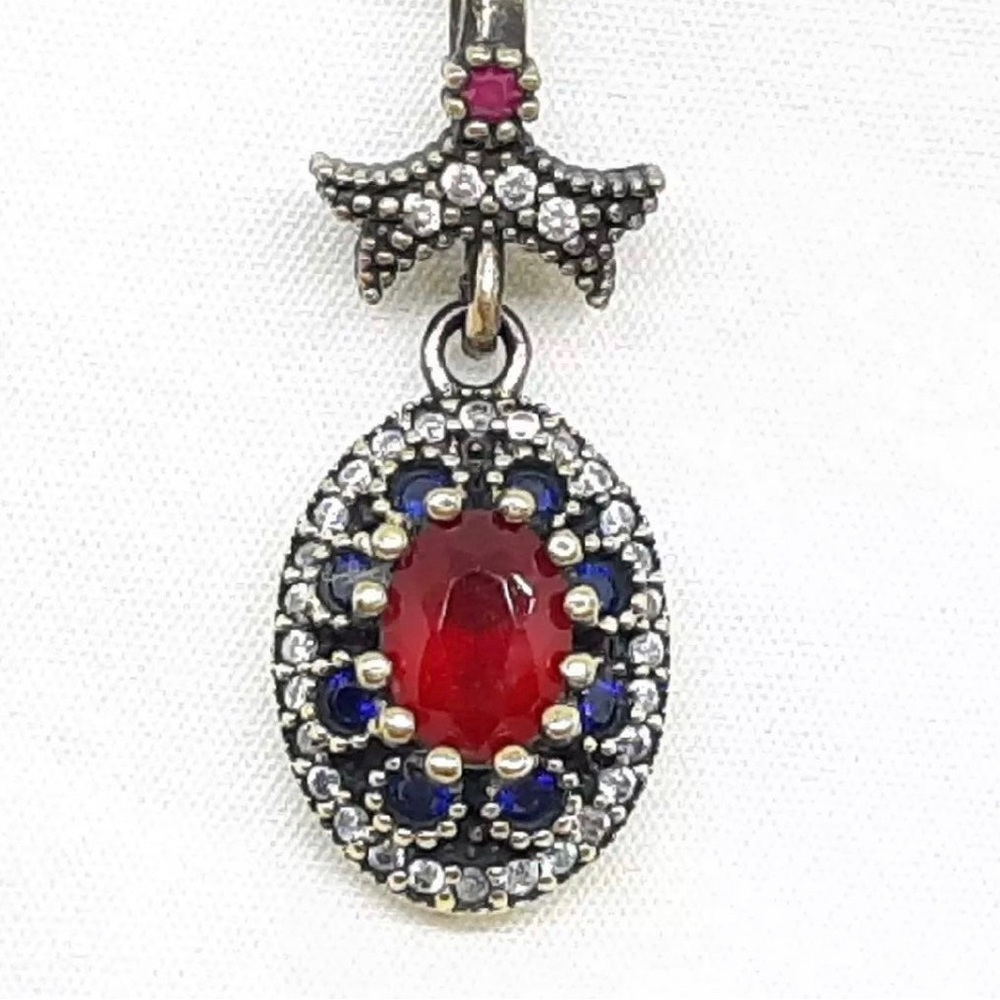 New 2.15ctw Ruby & Dark Blue Sapphires Pendant!